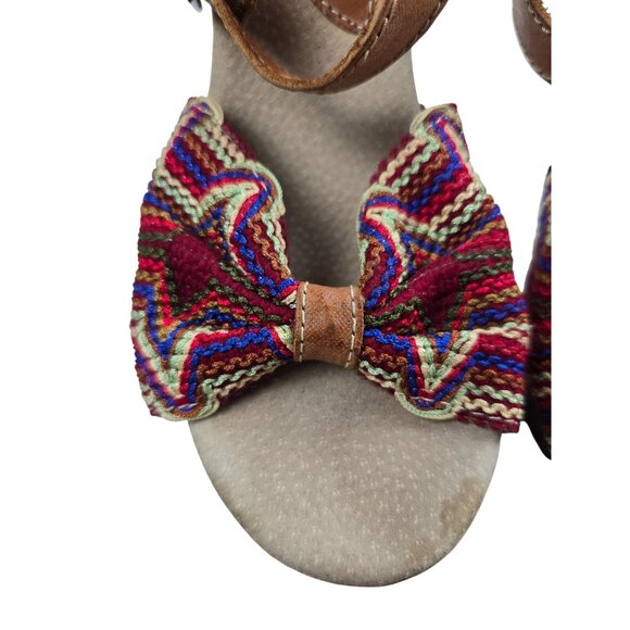 Sbicca Vintage Collection Leather & Woven Platform Sandals Size 7 - Picture 10 of 10